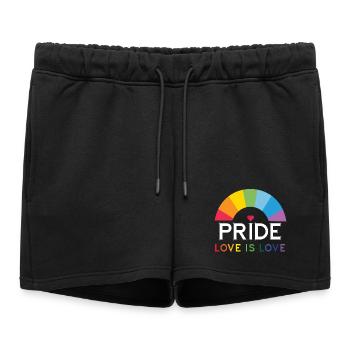 Pride - Love is Love. - Women’s Premium Organic Sweatshorts - black - Front - AI Model Female 172 light (172cm)
