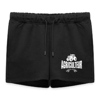agriculteur, fermier, tracteur - Short de survêtement femme premium - noir - Devant - AI Model Female 172 light (172cm)