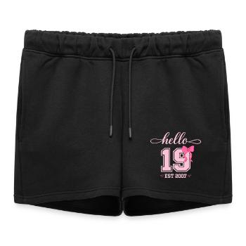 Hello 19 Est 2007 Women's Birthday Design - Women’s Premium Organic Sweatshorts - black - Front - AI Model Female 172 light (172cm)