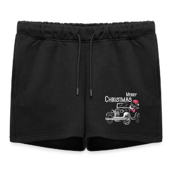 Noël voitures anciennes drôle Père Noël - Short de survêtement femme premium - noir - Devant - AI Model Female 172 light (172cm)