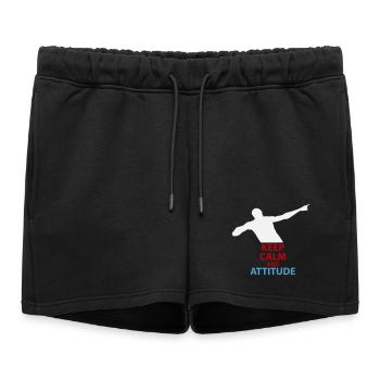Silhouette calme et attitude - Short de survêtement femme premium - noir - Devant - AI Model Female 172 light (172cm)