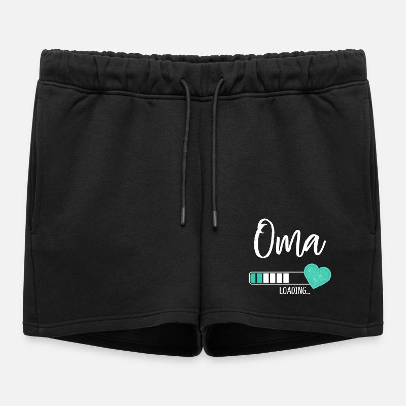 Oma Loading Herz Enkel Junge Werdende Großmutter - Frauen Premium Organic Sweatshorts - Schwarz