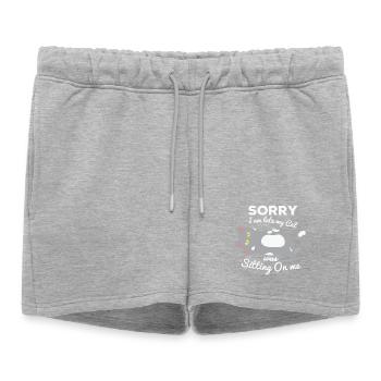 pas du matin, être en retard, rater le réveil - Short de survêtement femme premium - gris chiné - Devant - AI Model Female 172 light (172cm)
