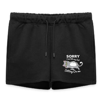 not in the morning, being late, missing the alarm clock - Women’s Premium Organic Sweatshorts - black - Front - AI Model Female 172 light (172cm)