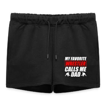 Mon catcheur préféré : Papa drôle de catch - Short de survêtement femme premium - noir - Devant - AI Model Female 172 light (172cm)