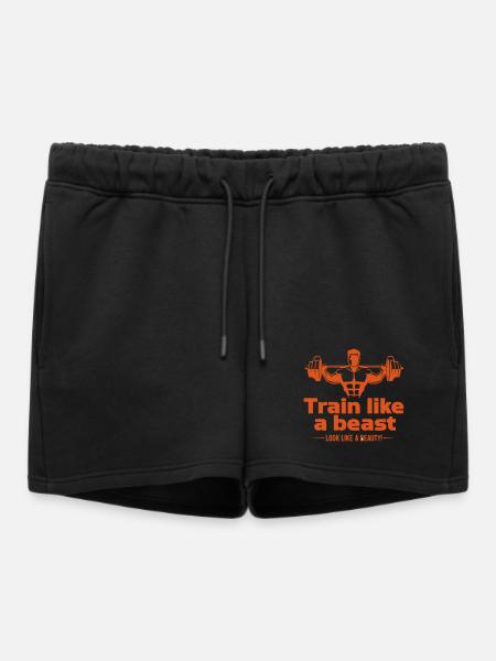 Entraînez-vous comme une bête - ressemblez à une beauté - Short de survêtement femme premium - noir