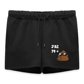 Caca 79 ans - Short de survêtement femme premium - noir - Devant - AI Model Female 172 light (172cm)