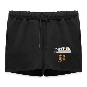 Tokyo Orange - Women’s Premium Organic Sweatshorts - black - Front - AI Model Female 172 light (172cm)