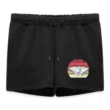 Football Groundhopping Stadium Football Stadium Fan - Short de survêtement femme premium - noir - Devant - AI Model Female 172 light (172cm)