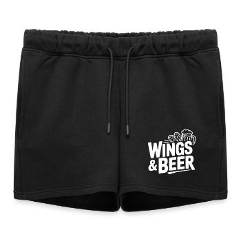 Ailes et bière - Short de survêtement femme premium - noir - Devant - AI Model Female 172 light (172cm)