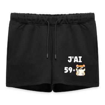 60 ans - Short de survêtement femme premium - noir - Devant - AI Model Female 172 light (172cm)