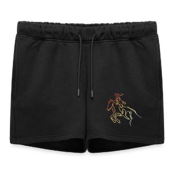 Reiter Mädchen Skizze - Frauen Premium Organic Sweatshorts - Schwarz - Vorne - AI Model Female 172 light (172cm)