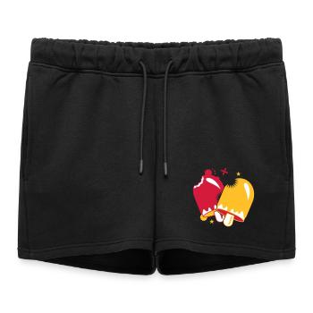 deux glaces délicieuses sur le style - Short de survêtement femme premium - noir - Devant - AI Model Female 172 light (172cm)