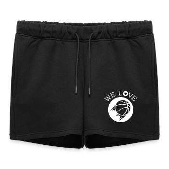 Nous aimons l’équipe de basketball Logo de l’icône Streetball - Short de survêtement femme premium - noir - Devant - AI Model Female 172 light (172cm)