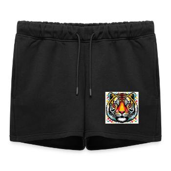 Tigre Pop Art - Short de survêtement femme premium - noir - Devant - AI Model Female 172 light (172cm)