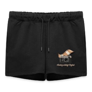 Caméra rétro numérique Analog Beats - Short de survêtement femme premium - noir - Devant - AI Model Female 172 light (172cm)