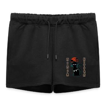 Ninja chat samouraï minou assassin minou miaou - Short de survêtement femme premium - noir - Devant - AI Model Female 172 light (172cm)
