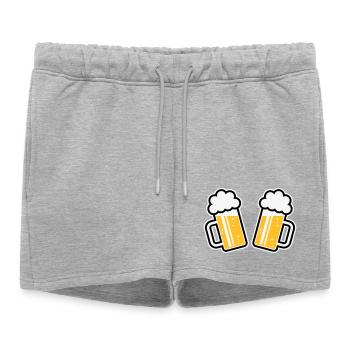 2 chopes de bière Santé ! Santé ! (Chopes de bière 3C) - Short de survêtement femme premium - gris chiné - Devant - AI Model Female 172 light (172cm)