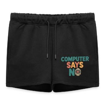 Rétro Computer dit non - Short de survêtement femme premium - noir - Devant - AI Model Female 172 light (172cm)