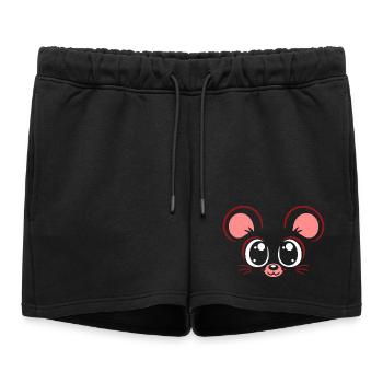 Souris | Déguisement de carnaval en costume de grand visage - Short de survêtement femme premium - noir - Devant - AI Model Female 172 light (172cm)