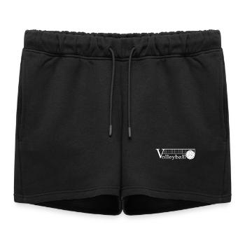 Volleyball - the thing with the net. And about it. - Women’s Premium Organic Sweatshorts - black - Front - AI Model Female 172 light (172cm)