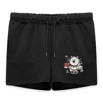 Bad Cat - Women’s Premium Organic Sweatshorts - black - Front - AI Model Female 172 light (172cm)