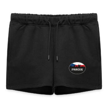 Prague Tchéquie Skyline Silhouette Drapeau tchèque - Short de survêtement femme premium - noir - Devant - AI Model Female 172 light (172cm)