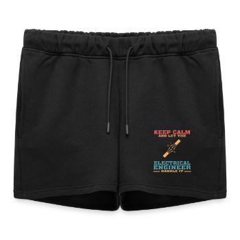 Funny Electrical Engineering Quote for Electrical - Women’s Premium Organic Sweatshorts - black - Front - AI Model Female 172 light (172cm)