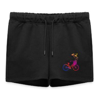 Vélo de femme, papillons de vélo - Short de survêtement femme premium - noir - Devant - AI Model Female 172 light (172cm)