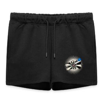 jeu de fléchettes radiant avec flèche de fléchette bleue - Short de survêtement femme premium - noir - Devant - AI Model Female 172 light (172cm)