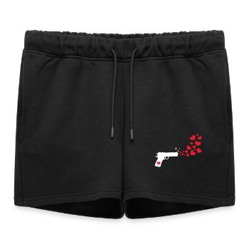 Monde Paix Cœur Paix Amour Humanité - Short de survêtement femme premium - noir - Devant - AI Model Female 172 light (172cm)