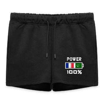 Le Pakistan et la France sont au pouvoir - Short de survêtement femme premium - noir - Devant - AI Model Female 172 light (172cm)