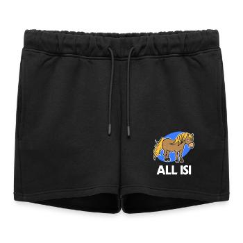 Déclaration de fou de cheval chevaux islandais poney islandais - Short de survêtement femme premium - noir - Devant - AI Model Female 172 light (172cm)