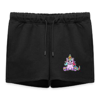 Licorne LGBT Droits de la sexualité homosexuelle - Short de survêtement femme premium - noir - Devant - AI Model Female 172 light (172cm)