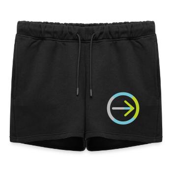 The logo of the cooperative on its own - Women’s Premium Organic Sweatshorts - black - Front - AI Model Female 172 light (172cm)