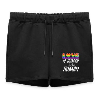 Droits de l’homme LGBT Love Heart Déclaration Homo - Short de survêtement femme premium - noir - Devant - AI Model Female 172 light (172cm)