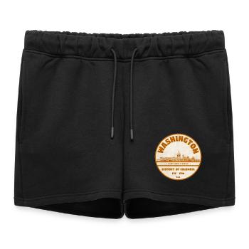 Timbre rond vintage de Washington DC - Short de survêtement femme premium - noir - Devant - AI Model Female 172 light (172cm)