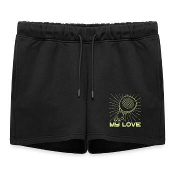 Player Racket Training Padel Tournament Statement - Women’s Premium Organic Sweatshorts - black - Front - AI Model Female 172 light (172cm)