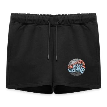 Bonjour Sunshine! Été, soleil, vacances - Short de survêtement femme premium - noir - Devant - AI Model Female 172 light (172cm)