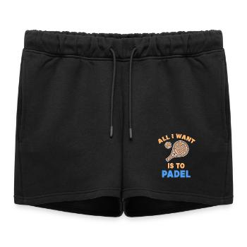 Déclaration de padel Joueurs de jeux de padel Raquettes Balles - Short de survêtement femme premium - noir - Devant - AI Model Female 172 light (172cm)