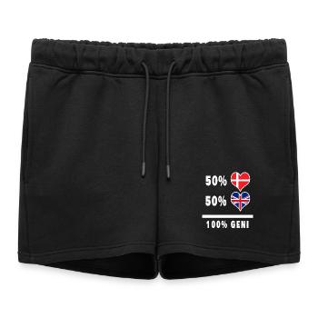 Drapeau 100% génie de la Grande-Bretagne et du Danemark - Short de survêtement femme premium - noir - Devant - AI Model Female 172 light (172cm)