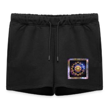 Mandala lotus flower - Women’s Premium Organic Sweatshorts - black - Front - AI Model Female 172 light (172cm)