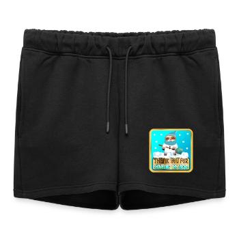 PELLETER LA NEIGE - MERCI PARESSEUX - Short de survêtement femme premium - noir - Devant - AI Model Female 172 light (172cm)