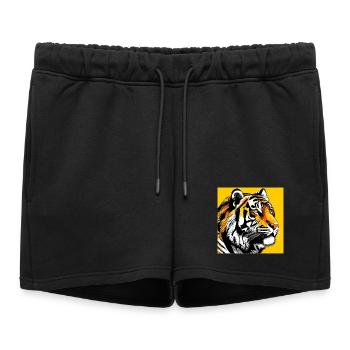 Tigre Pop Art - Short de survêtement femme premium - noir - Devant - AI Model Female 172 light (172cm)