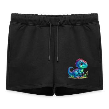 Dinosaur - Women’s Premium Organic Sweatshorts - black - Front - AI Model Female 172 light (172cm)