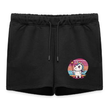 Licorne de tennis - Short de survêtement femme premium - noir - Devant - AI Model Female 172 light (172cm)
