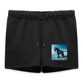 Cheval dans l’eau - Short de survêtement femme premium - noir - Devant - AI Model Female 172 light (172cm)