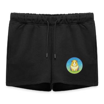 Cochon d’Inde mignon Kawaii dessin animé Clipart Animal de compagnie - Short de survêtement femme premium - noir - Devant - AI Model Female 172 light (172cm)