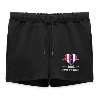 Peru and France 100% friendship - Women’s Premium Organic Sweatshorts - black - Front - AI Model Female 172 light (172cm)