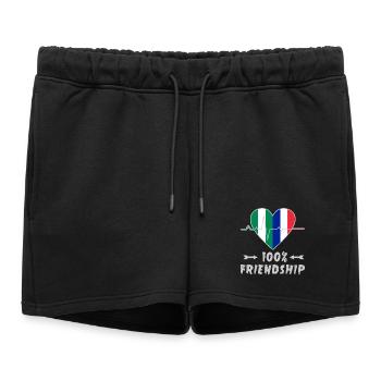 Le Nigeria et la France, une amitié à 100 % - Short de survêtement femme premium - noir - Devant - AI Model Female 172 light (172cm)